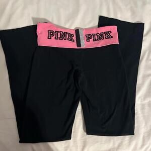Y2K PINK Victoria's Secret BLING Flare Yoga Pants